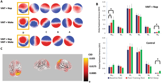 A figure from Recurrence of task-related electroencephalographic activity during post-training quiet rest and sleep