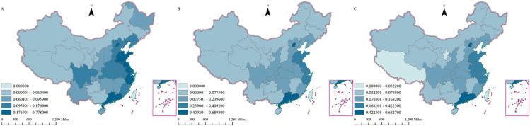 A figure from Spatio-temporal evolution and convergence patterns of E-commerce development in China: Regional disparities and policy implications Characteristics of spatio-temporal evolution and convergence analysis of e-commerce development in China