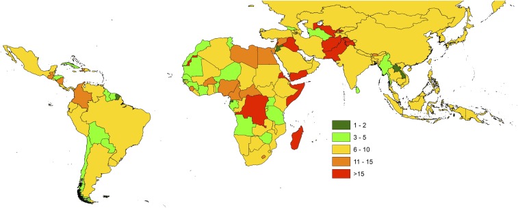 A figure from Spatially disaggregated population estimates in the absence of national population and housing census data