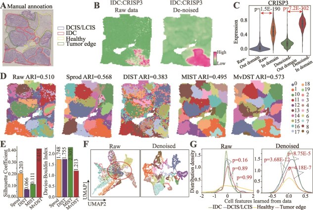 A figure from Denoising spatially resolved transcriptomics with consistency of heterogeneous spatial coordinates, transcription, and morphology