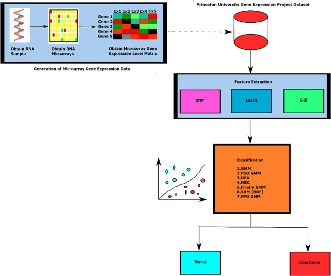 A figure from Metaheuristic integrated machine learning classification of colon cancer using STFT LASSO and EHO feature extraction from microarray gene expressions