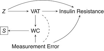 A figure from Sampling Strategies for Internal Validation Samples for Exposure Measurement–Error Correction: A Study of Visceral Adipose Tissue Measures Replaced by Waist Circumference Measures